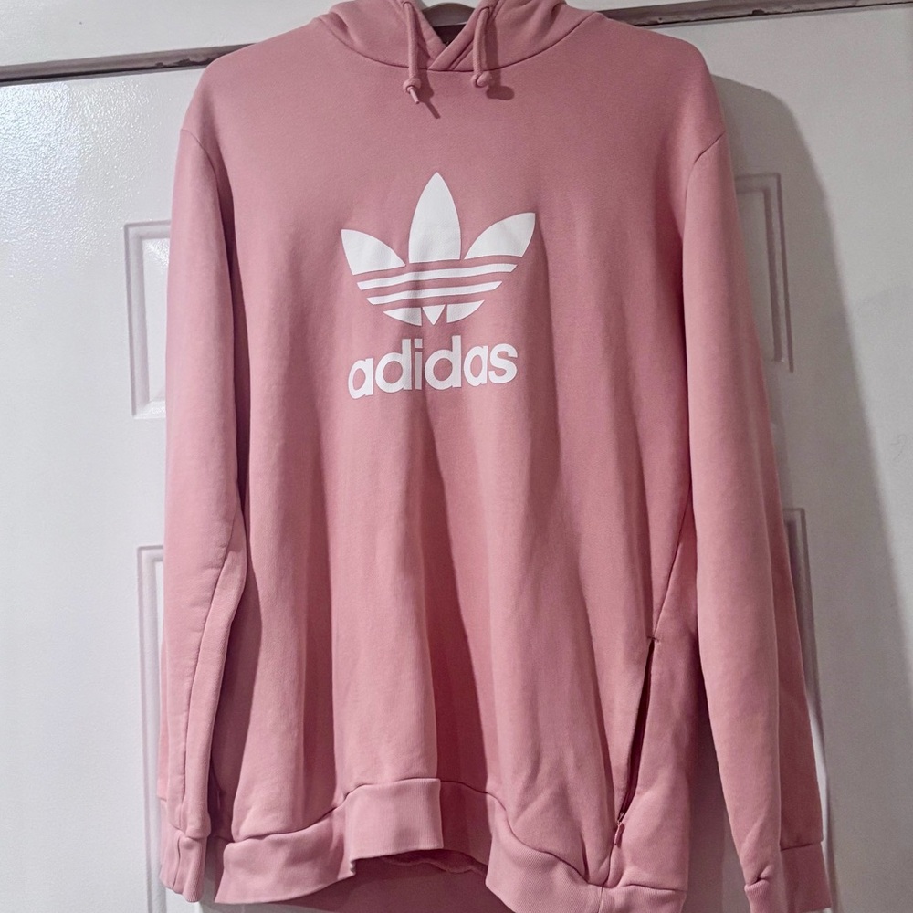 Adidas Men’s Pink Pullover Hoodie - Size Medium